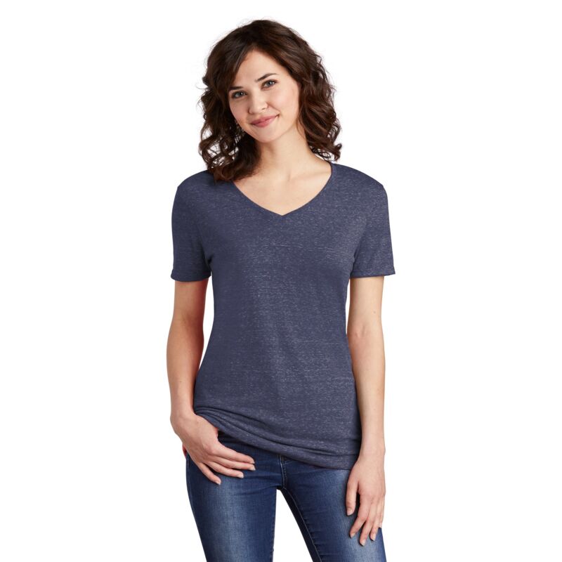 Ladies Snow Heather Jersey V Neck T Shirt Thumbnail