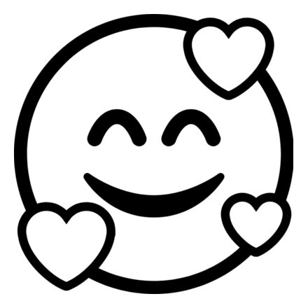 Smiling Face with Hearts Love bw Thumbnail