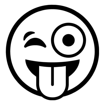 Winking face with tongue bw Thumbnail