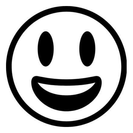 Happy Grinning Face bw Thumbnail
